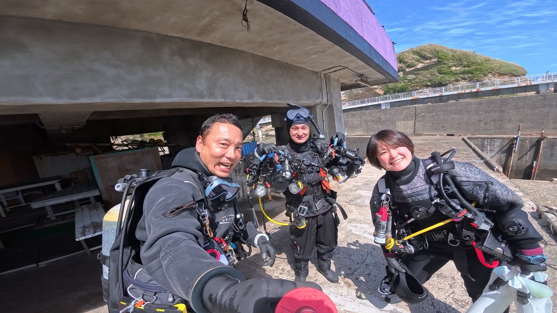 水中写真家さんとビーチに